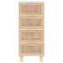 Aparador blanco madera pino maciza y ratán natural 40x30x90