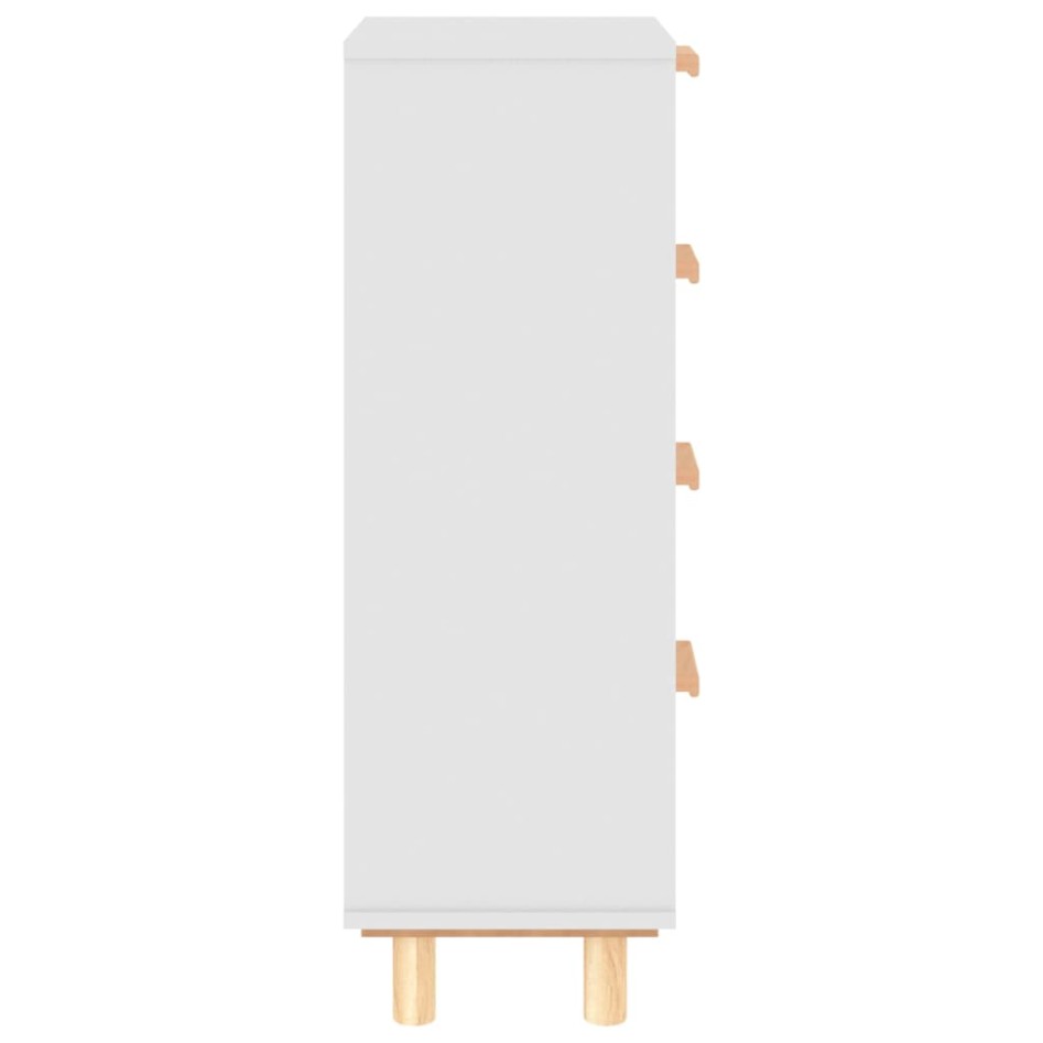 Aparador blanco madera pino maciza y ratán natural 40x30x90