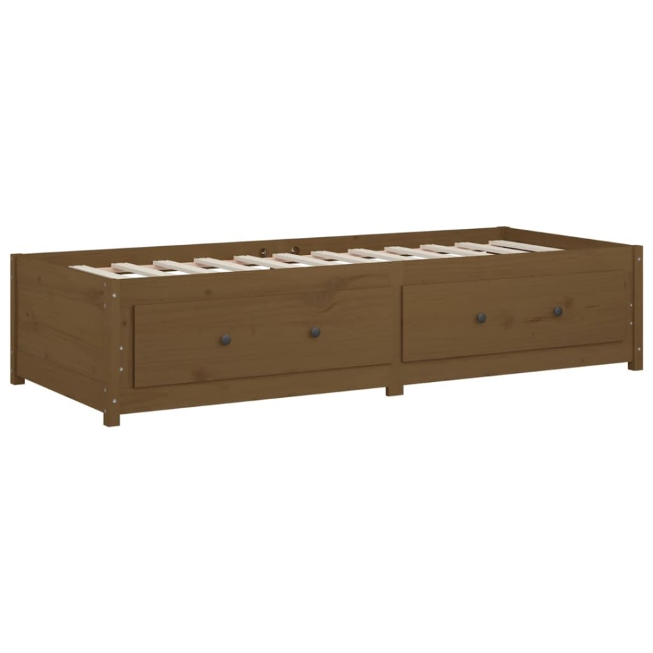 Sofá cama madera maciza de pino marrón miel 90x200