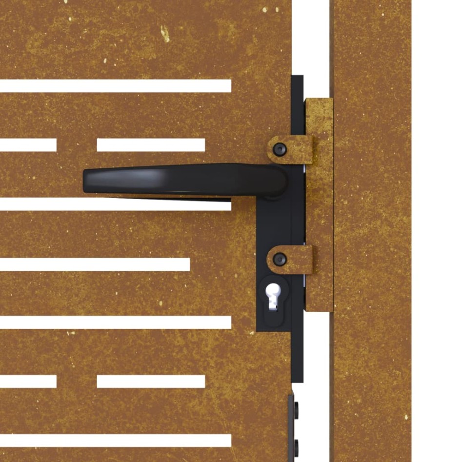 Puerta de jardín acero corten diseño cuadrado 105x155