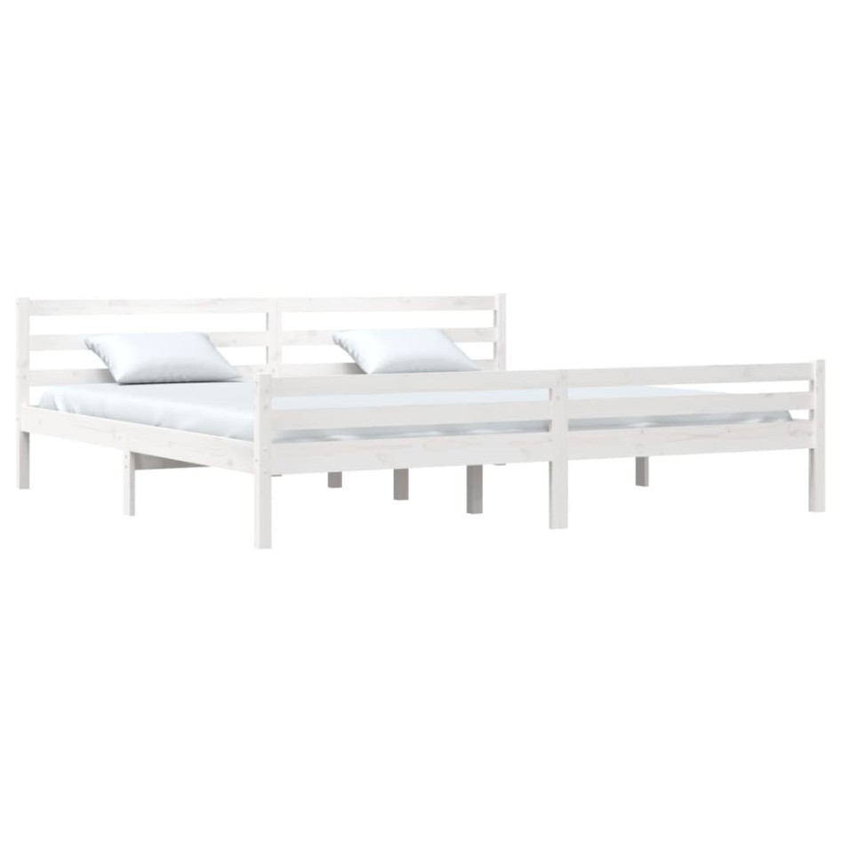 Estructura de cama madera maciza blanco Supe King 180x200