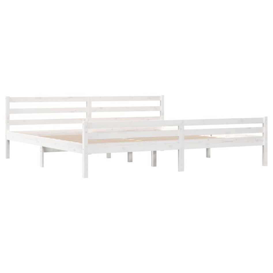 Estructura de cama madera maciza blanco Supe King 180x200