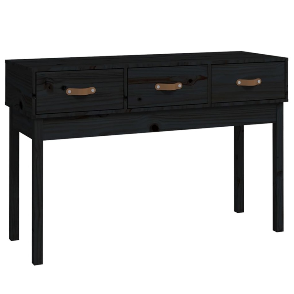 Mesa consola madera maciza de pino negro 114x40x75