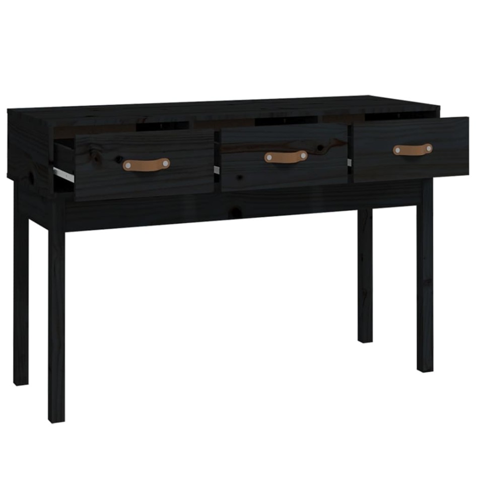 Mesa consola madera maciza de pino negro 114x40x75
