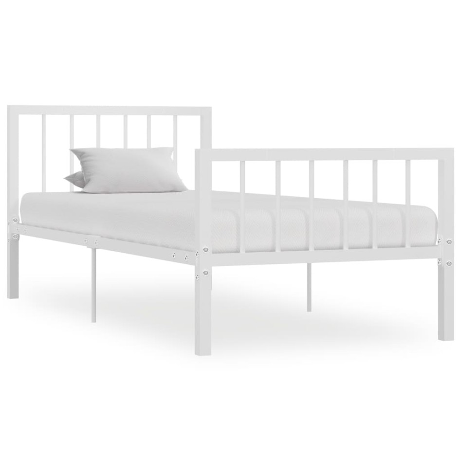 Estructura de cama de metal blanco 100x200