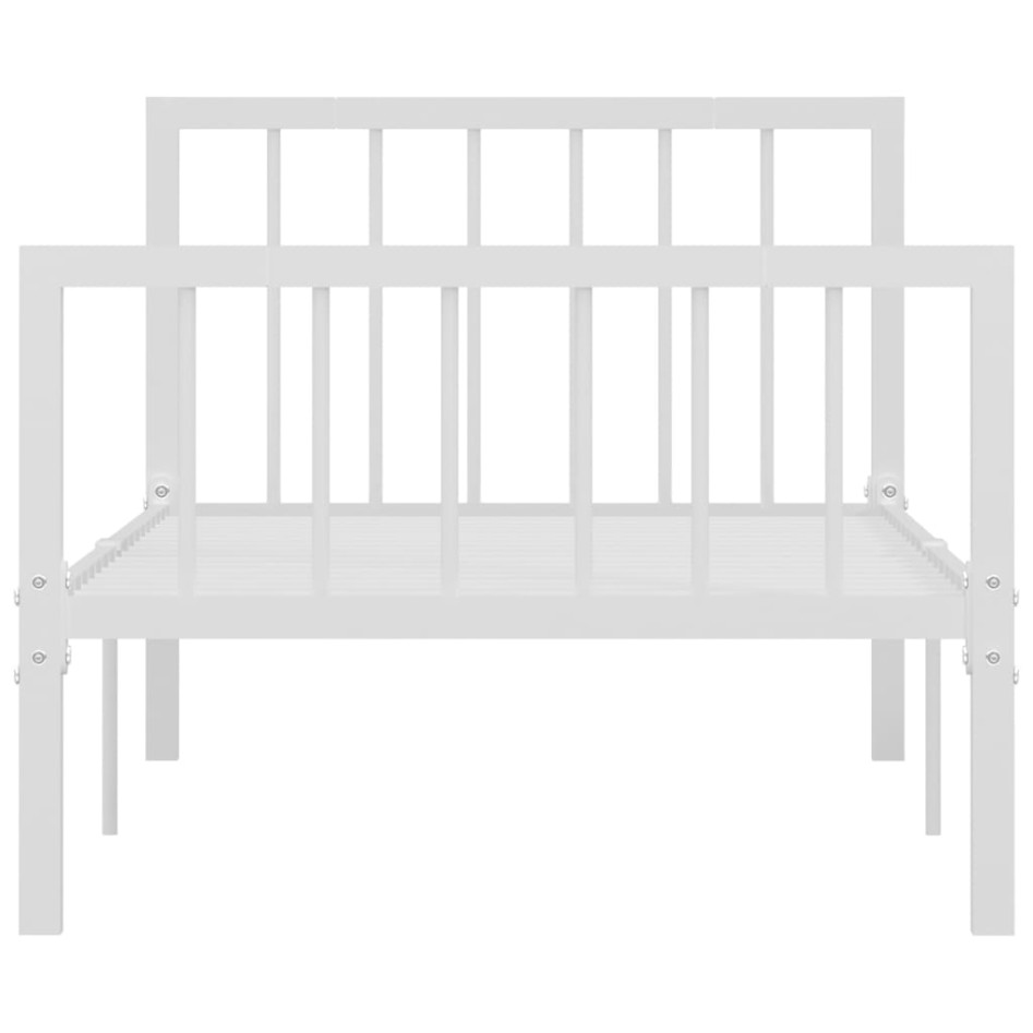 Estructura de cama de metal blanco 100x200