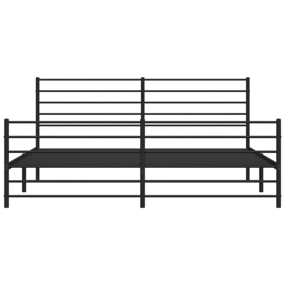 Estructura de cama cabecero y estribo metal negro 180x200