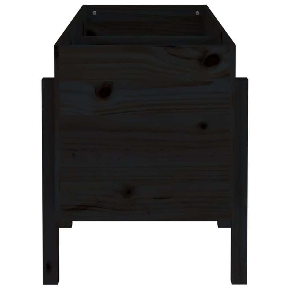 Arriate elevado de jardín madera maciza pino negro 121x50x57