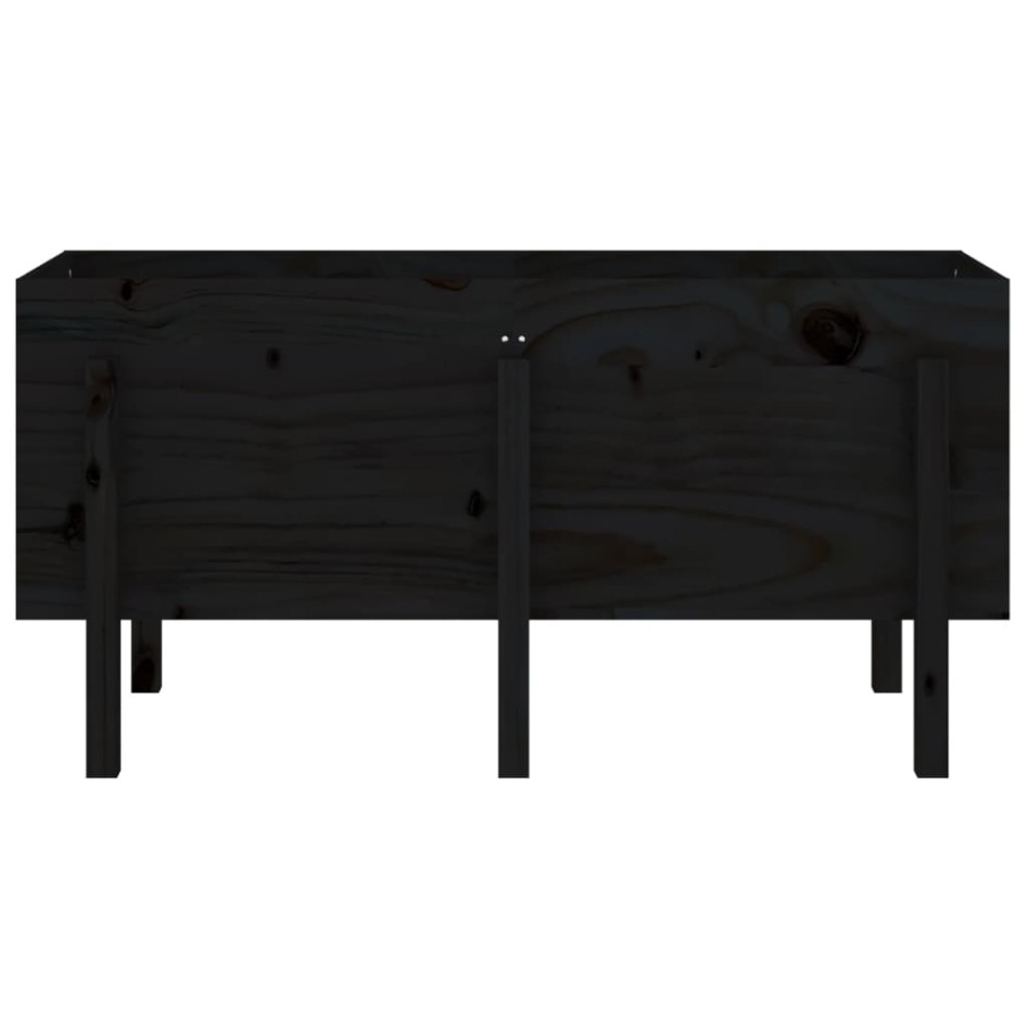 Arriate elevado de jardín madera maciza pino negro 121x50x57