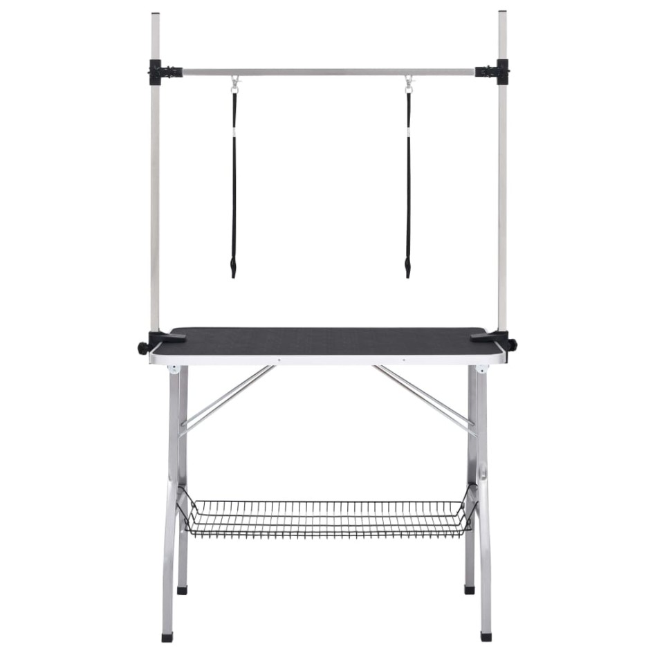 Mesa de aseo para perros ajustable con 2 lazos y