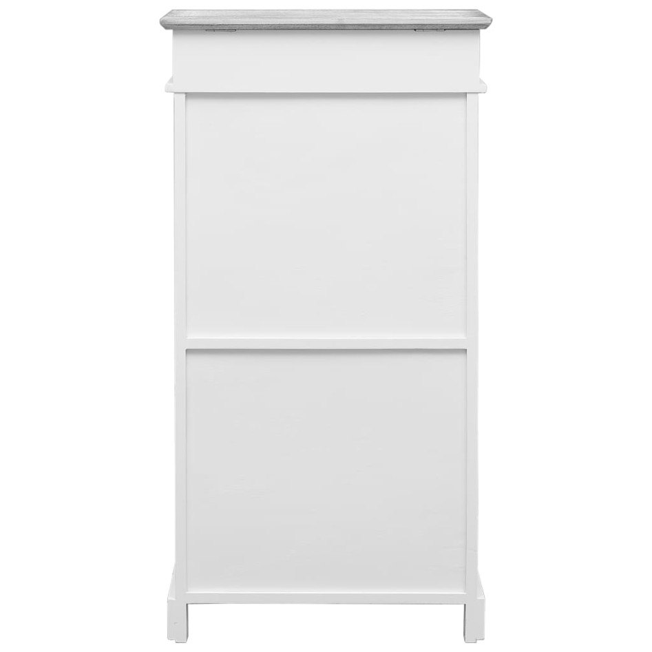 Mueble zapatero de madera de Paulownia gris 50x28x98