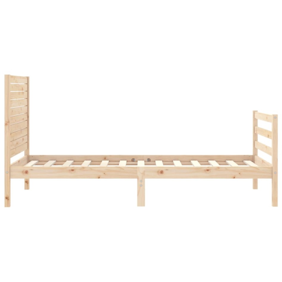 Estructura de cama con cabecero madera maciza 100x200