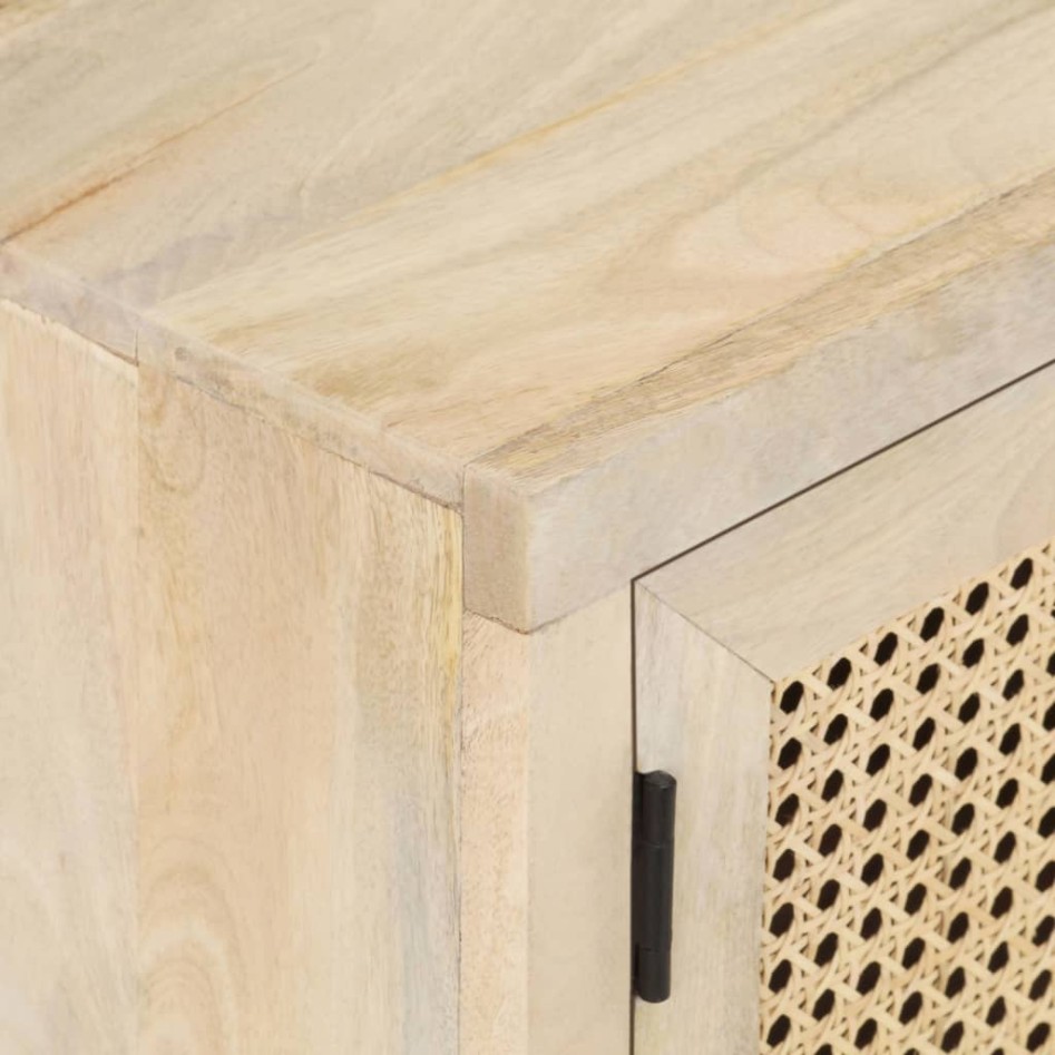 Mueble para TV madera maciza mango y caña natural 120x30x40