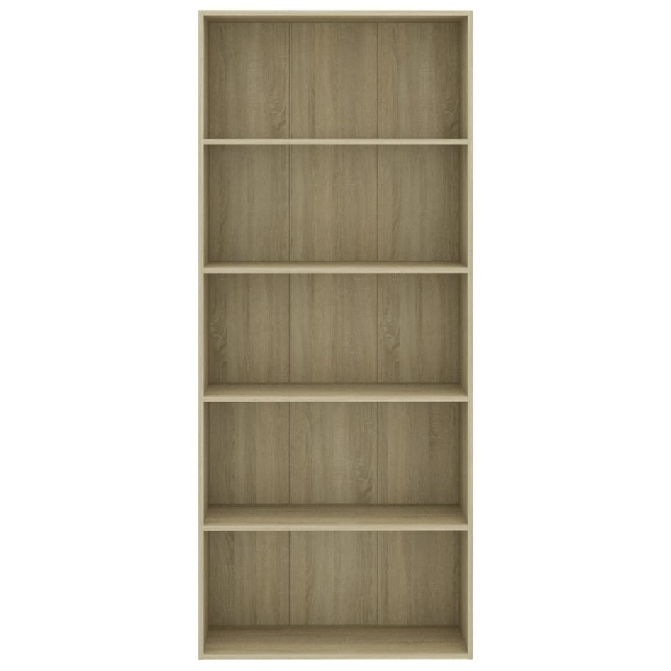 Estantería de 5 niveles contrachapada color roble