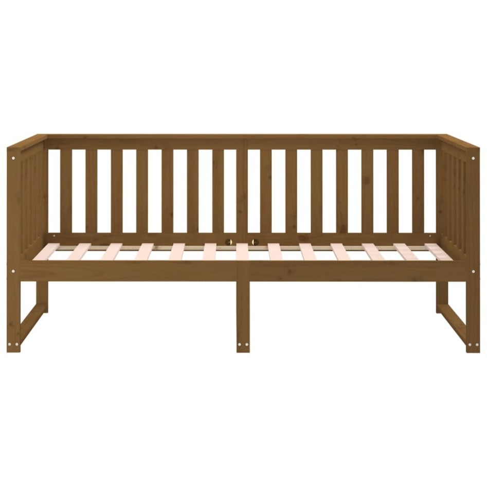 Sofá cama de madera maciza de pino marrón miel 80x200