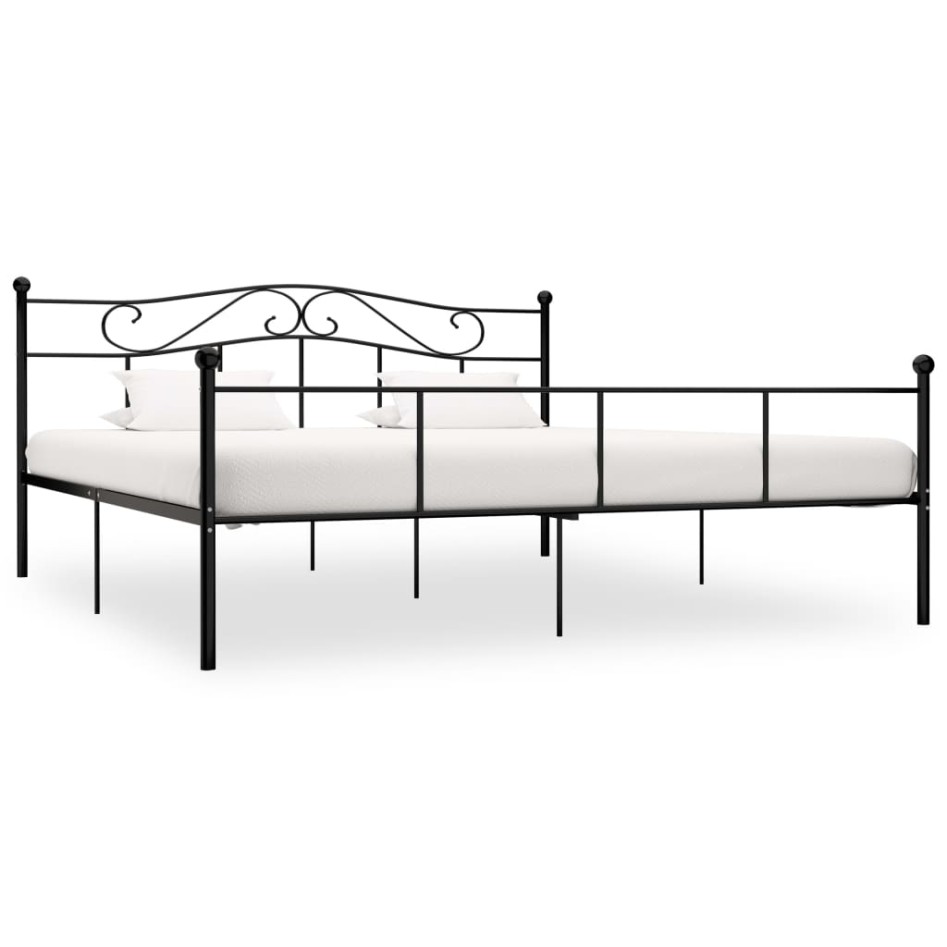 Estructura de cama de metal negro 180x200
