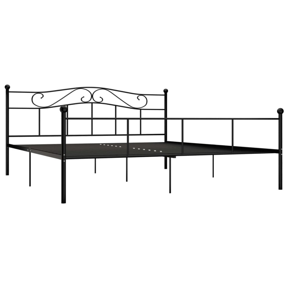 Estructura de cama de metal negro 180x200