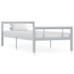 Estructura de cama de metal gris y blanco 90x200 cm