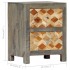Mesita de noche madera maciza de mango gris 40x30x50