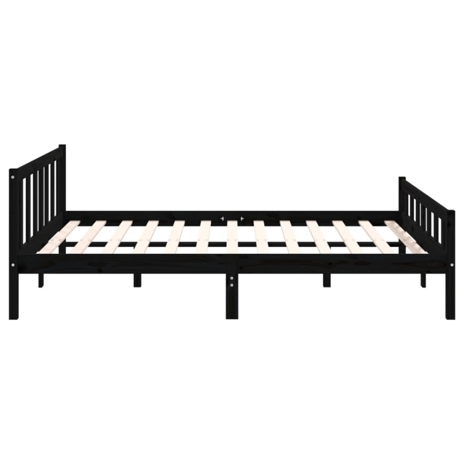 Estructura de cama madera maciza negro 120x200