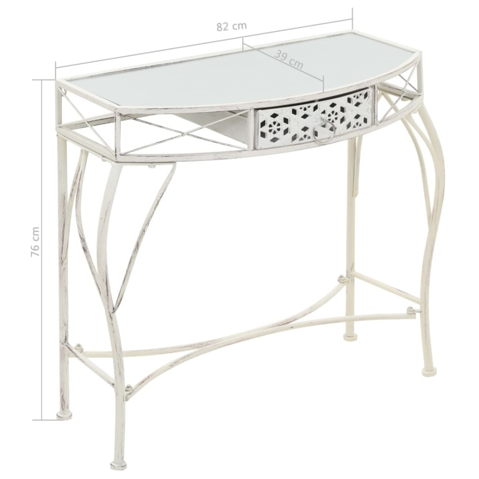 Mesa auxiliar estilo francés metal 82x39x76 cm