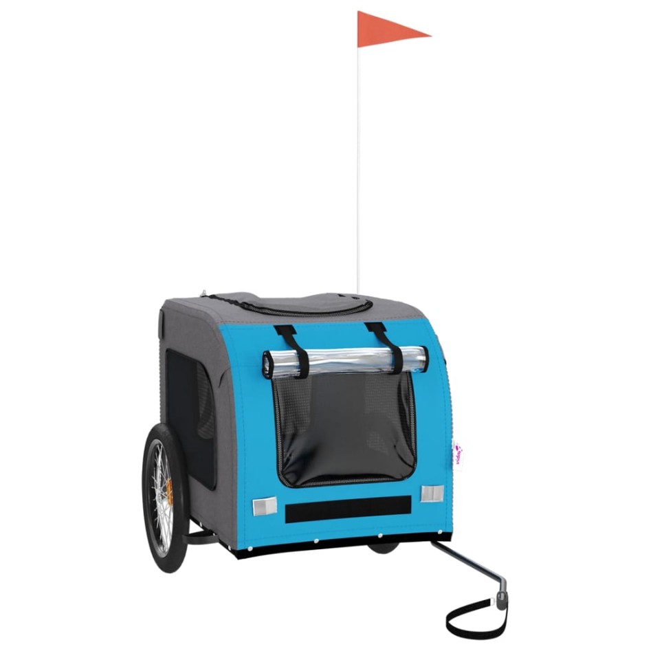 Remolque de bicicleta mascotas hierro tela Oxford azul