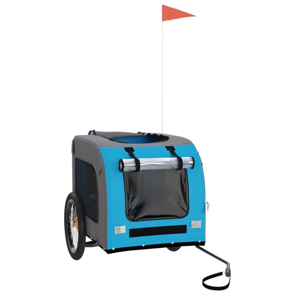 Remolque de bicicleta mascotas hierro tela Oxford azul
