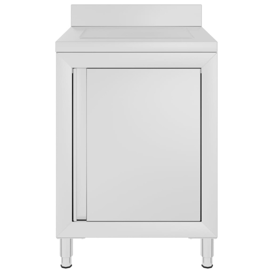 Armario de cocina comercial con escurridor de acero