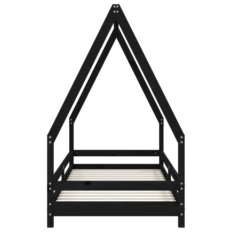 Estructura de cama para niños madera de pino negro 80x200