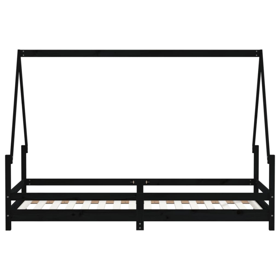 Estructura de cama para niños madera de pino negro 80x200
