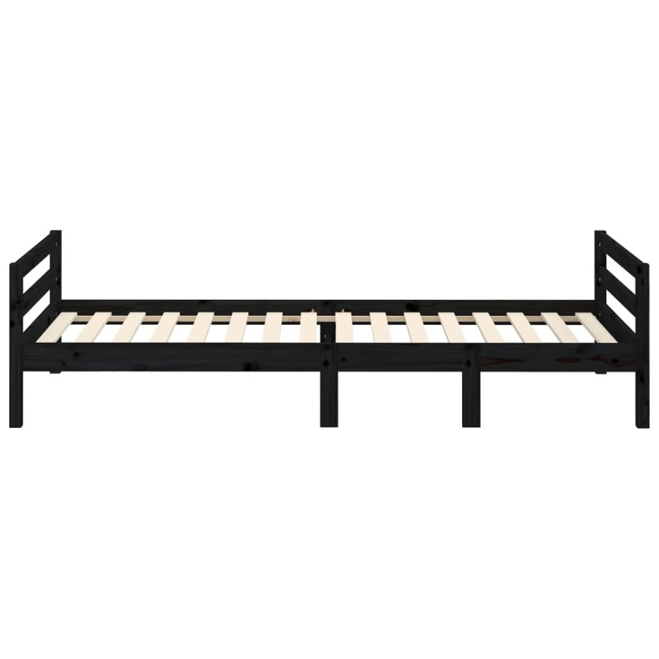 Estructura de cama madera maciza de pino negro 90x200