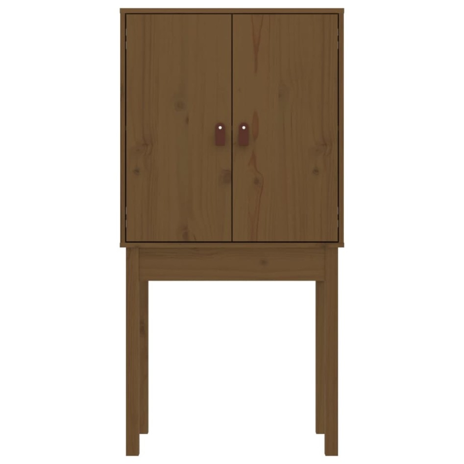 Aparador alto madera maciza de pino marrón miel 60x40x120
