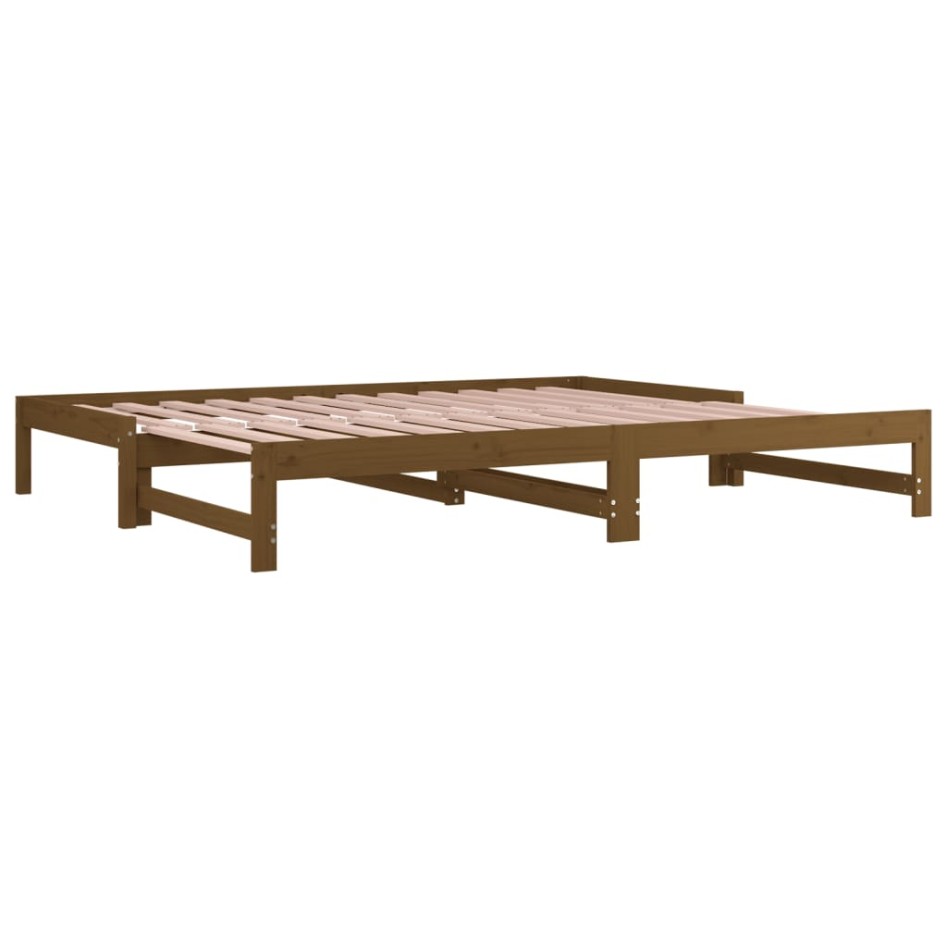 Sofá cama extraíble madera maciza de pino marrón 2x(90x200)
