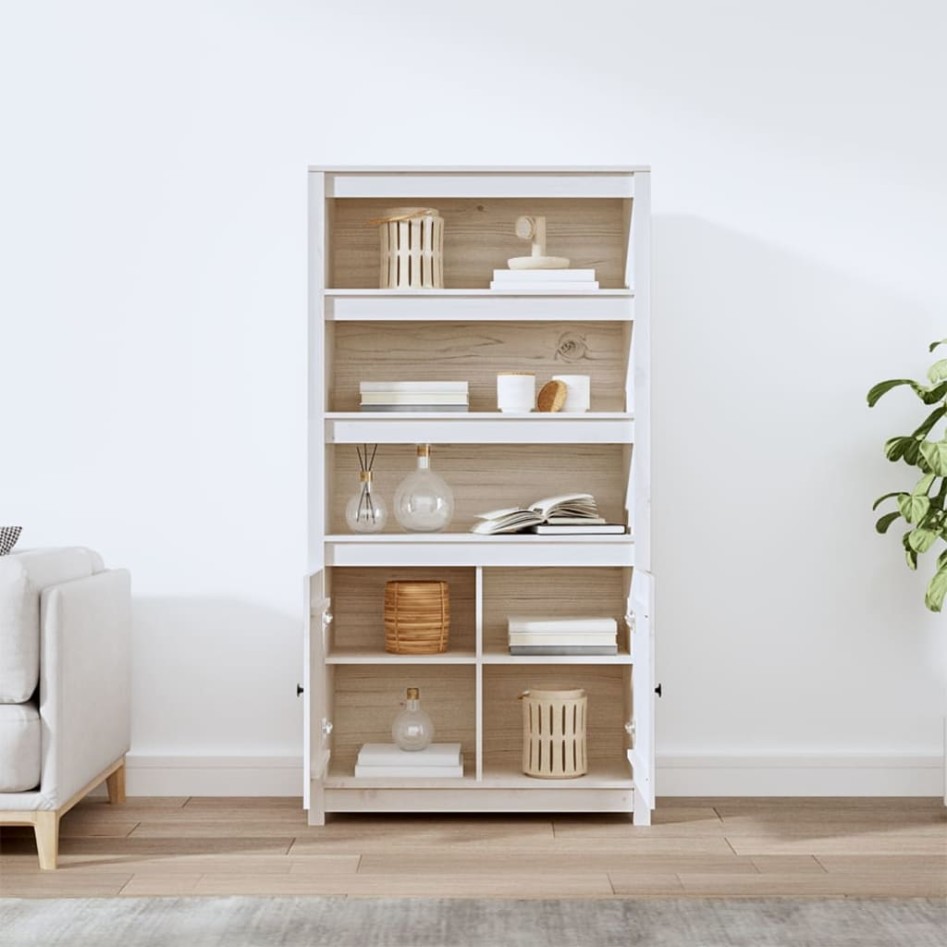 Aparador alto madera maciza de pino blanco 80x35x154