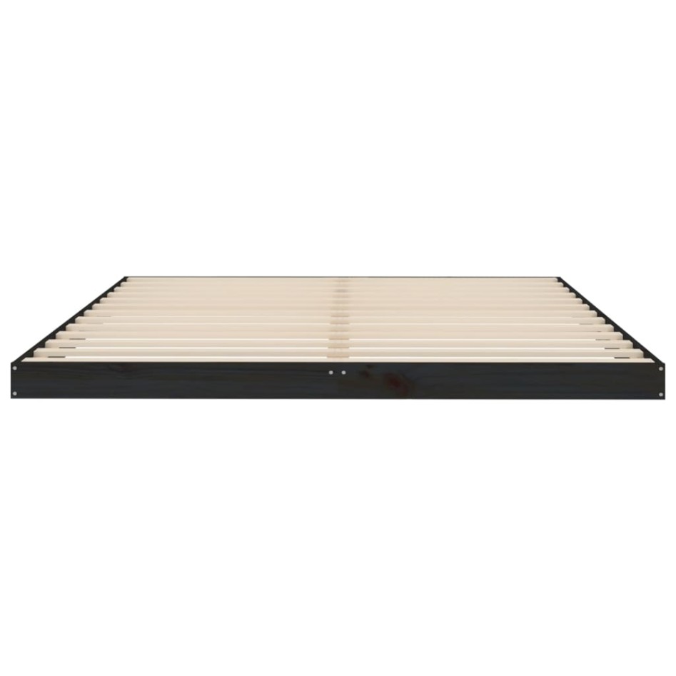 Estructura de cama de madera maciza de pino negro 160x200