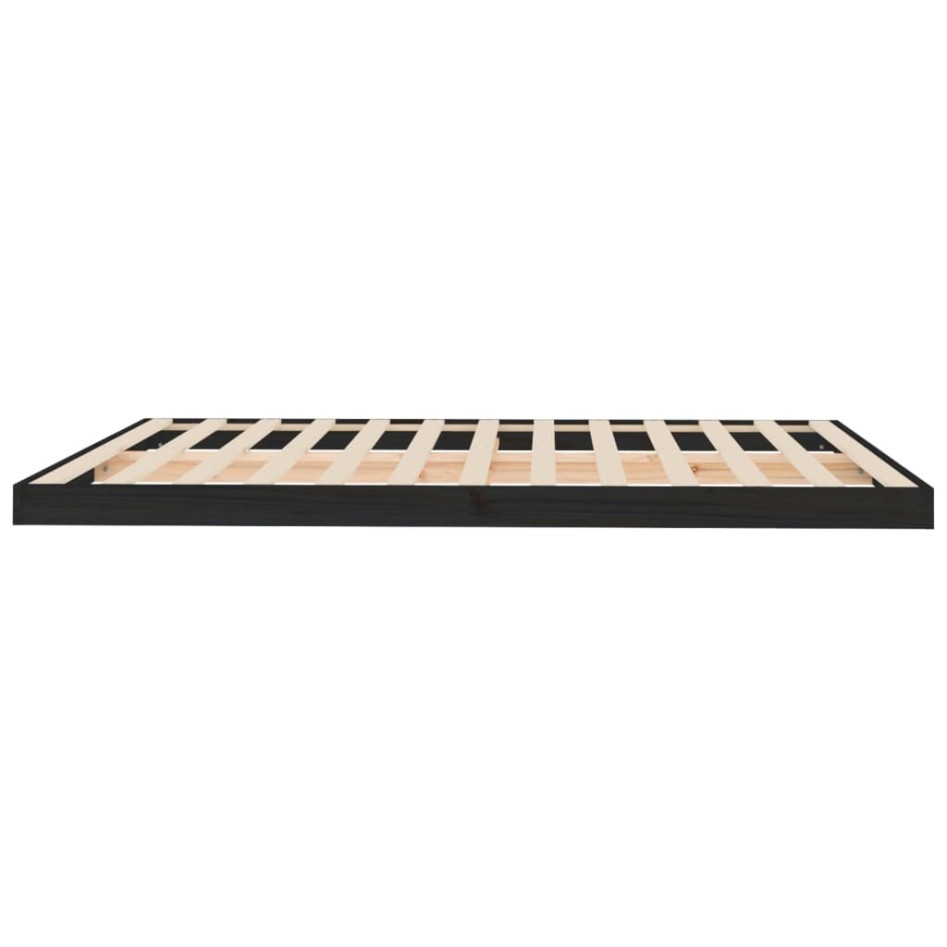 Estructura de cama de madera maciza de pino negro 160x200