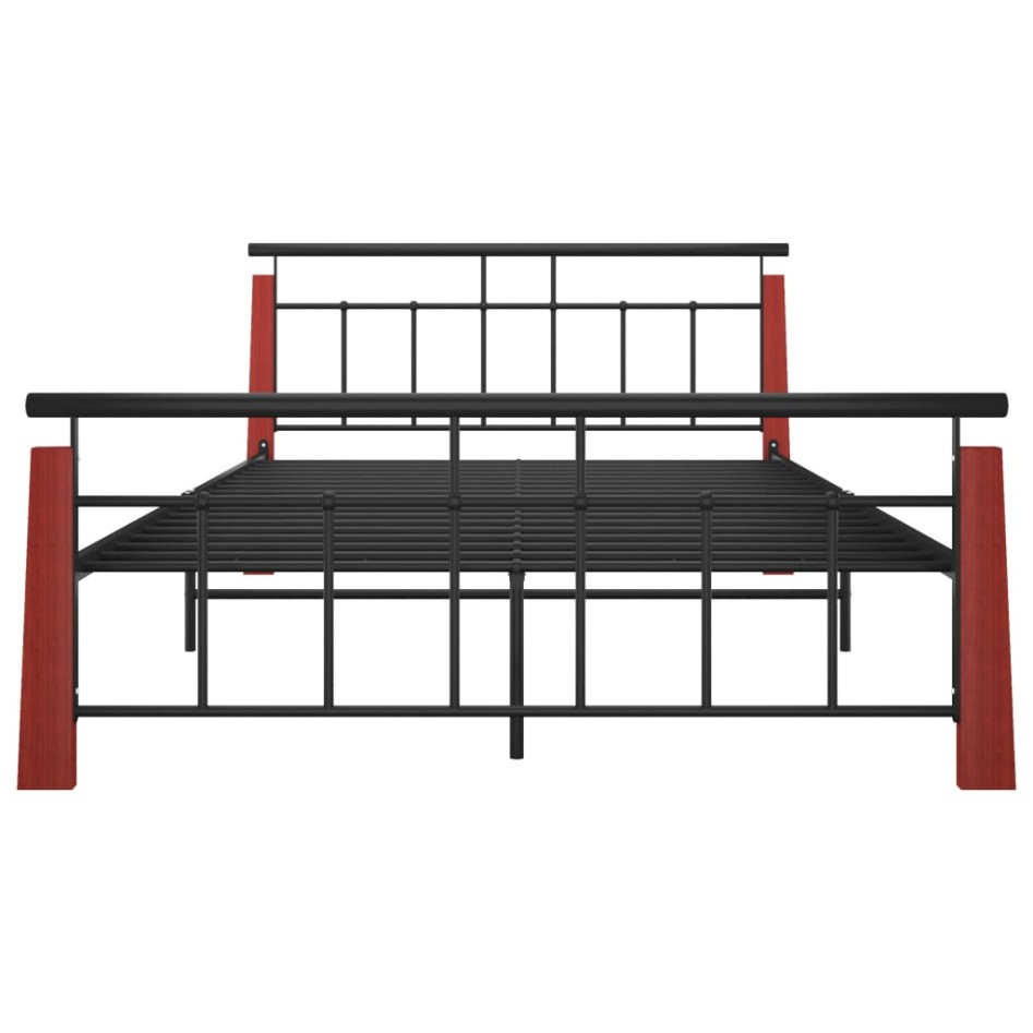 Estructura de cama metal y madera maciza de roble 140x200