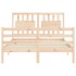 Estructura de cama con cabecero madera maciza 140x190