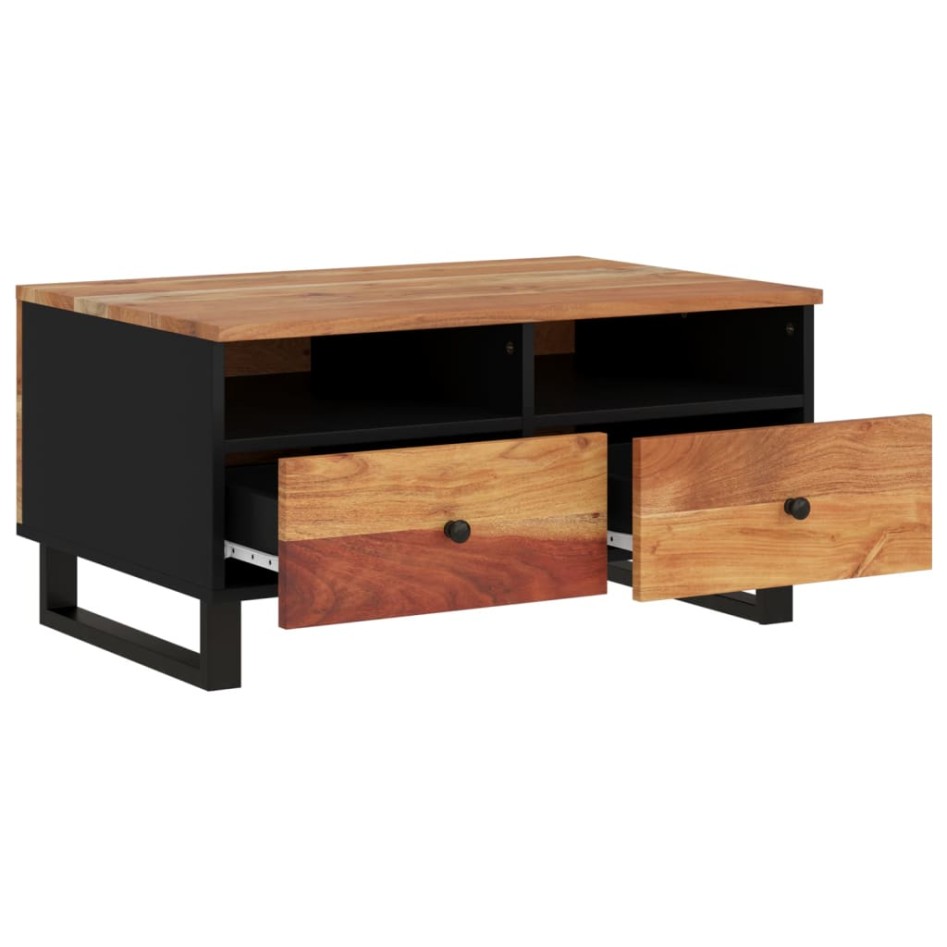 Mesa de centro madera maciza acacia y contrachapada 80x54x40