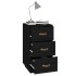 Mesitas de noche 2 uds madera maciza de pino negro 40x40x75