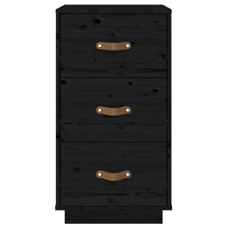 Mesitas de noche 2 uds madera maciza de pino negro 40x40x75