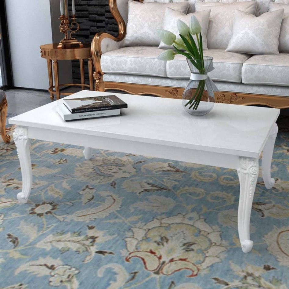 Mesa de centro 115x65x42 cm blanco con