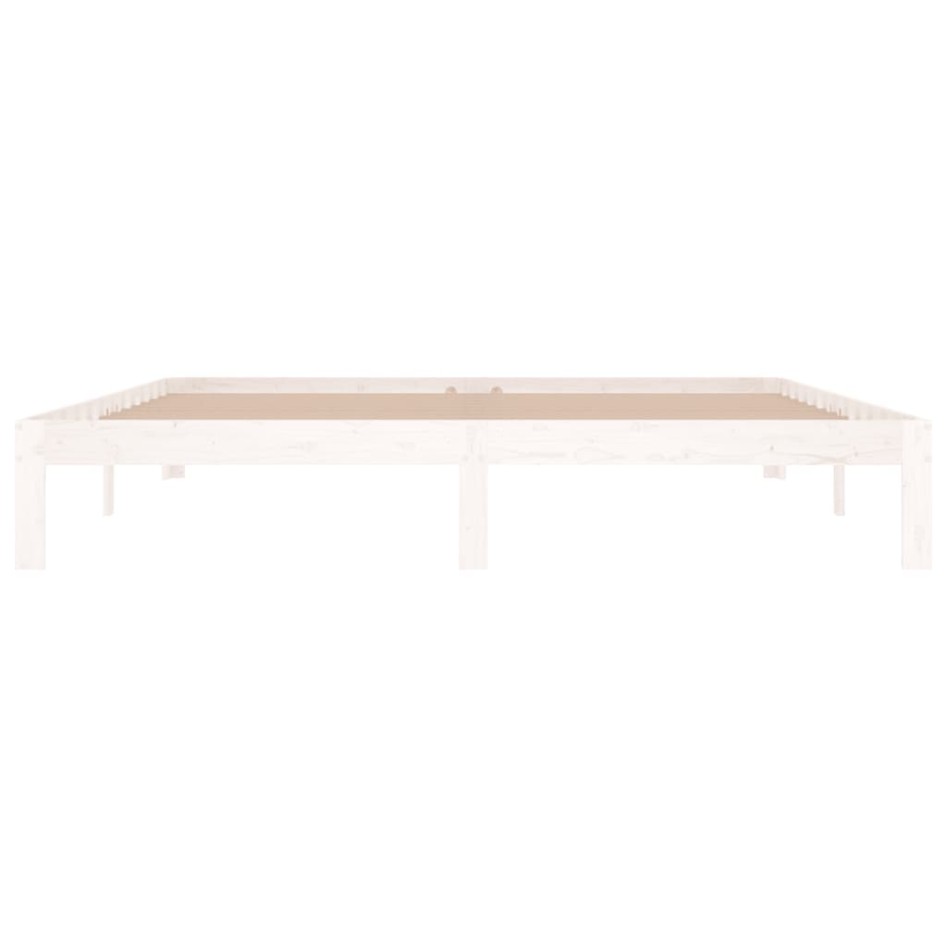 Estructura de cama madera maciza blanco Supe King 180x200