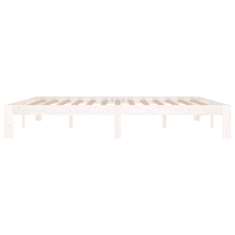 Estructura de cama madera maciza blanco Supe King 180x200