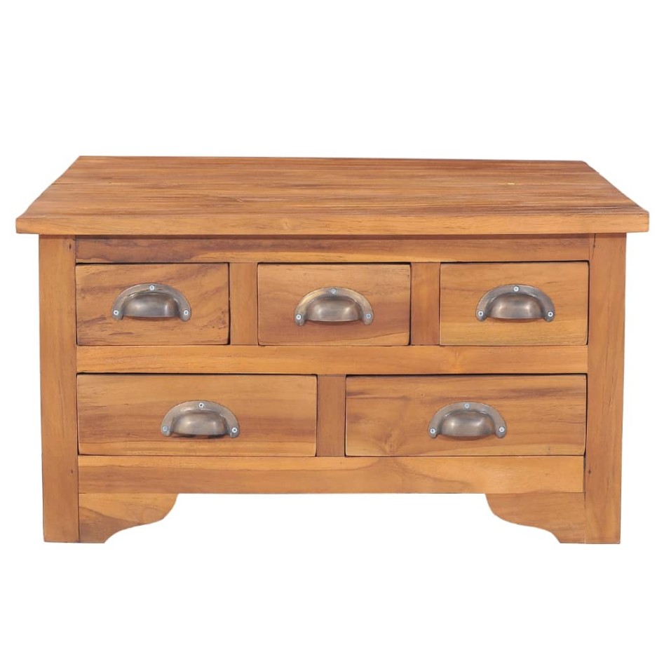 Mesa de centro con tapa abatible madera teca macizo 65x64x35