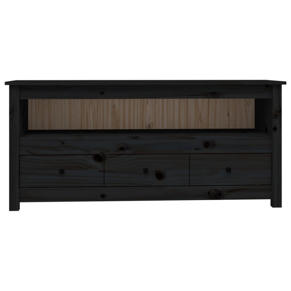 Mueble de TV de madera maciza de pino negro 114x35x52