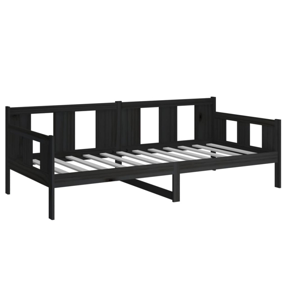 Sofá cama madera maciza de pino negro 90x200