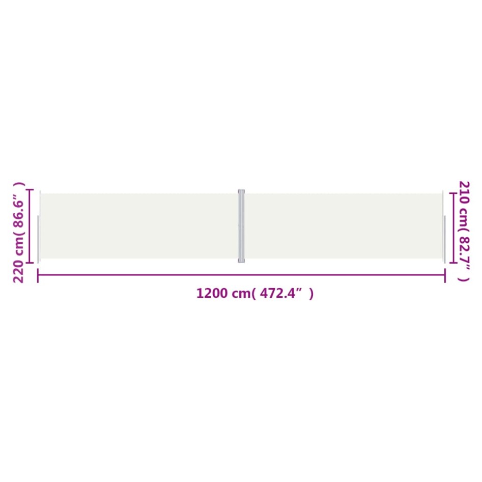 Toldo lateral retráctil crema 220x1200