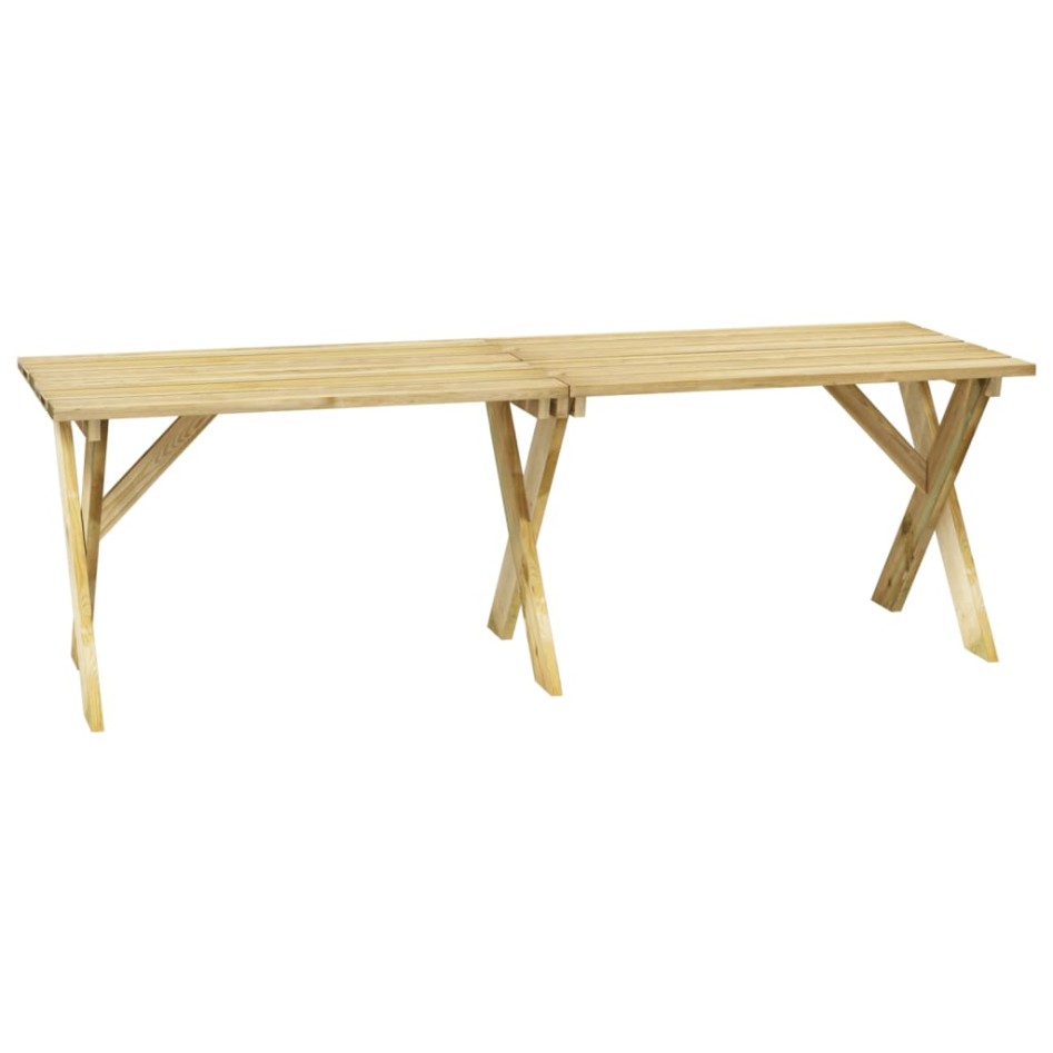 Mesa de jardín de madera de pino impregnada 220x73x70