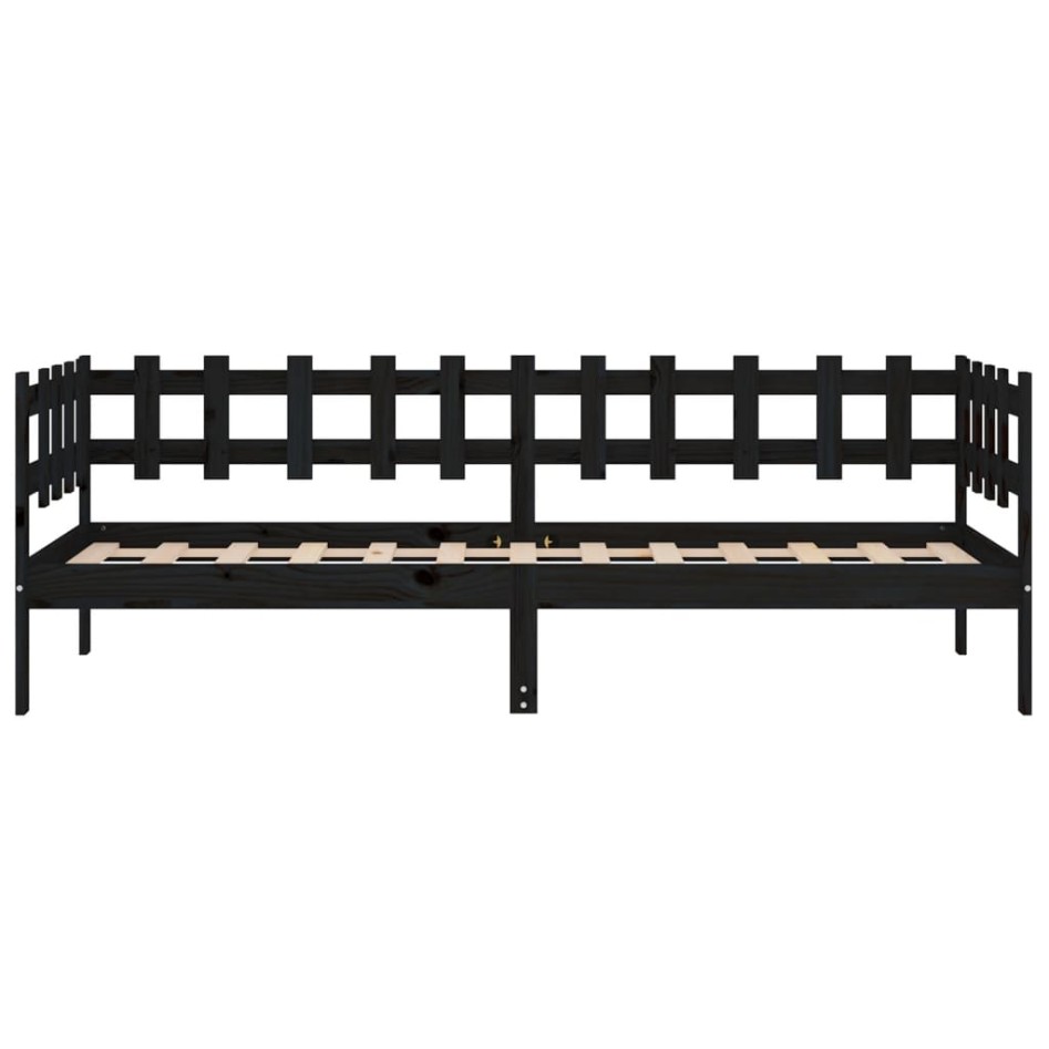 Sofá cama madera maciza de pino negro 90x200